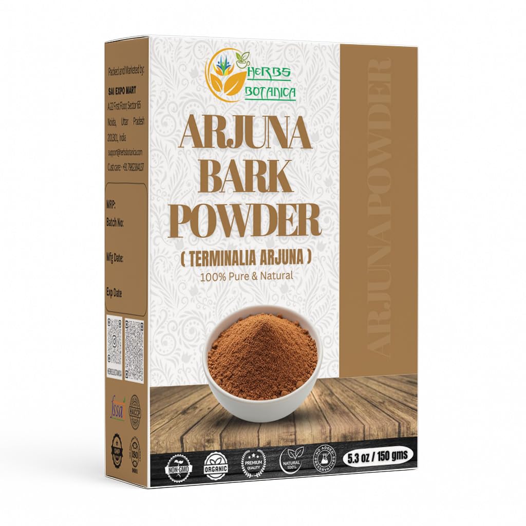 草药 Botanica Arjuna 粉末 100% 纯 Arjuna Bark 粉末(Arjun Ki Chaal) 草药茶与健康 – 精细地面树条粉末 DIY使用 5.3 oz Pack
