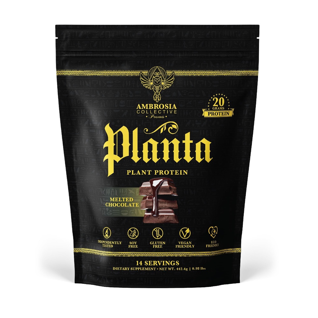 Ambrosia Planta - Premium 植物蛋白 | Vegan & Keto 友好 | Gourmet Flavors with no bloating 或 胃部 set Supet | No 添加糖 | 14 services | (麦特巧克力)