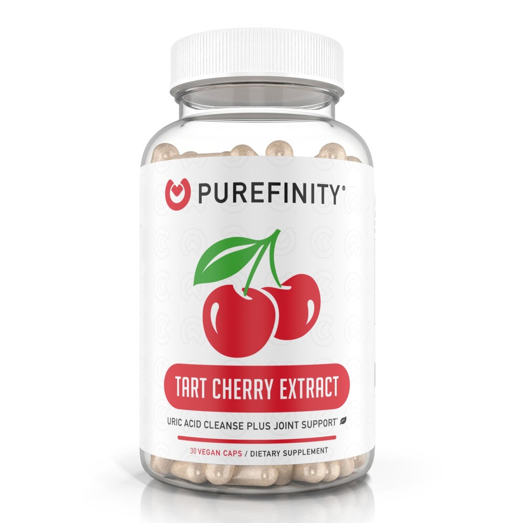 (原始内容存档于2019-09-29) (英语). PureEFINITY Tart Cherry Capsules – Uric Acid Flush & Cleanse to Support Joint & Muscle Comfort with Raw Extraction, Non-GMO, Gluten Free, Vegan – 30 Counter (1个月供应).