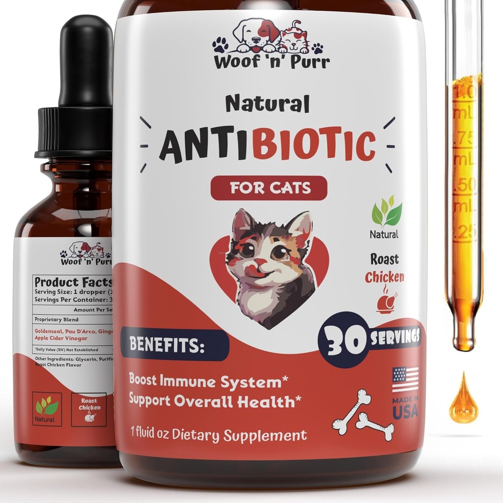 自然猫类抗生素 - 猫类抗生素 - 猫类抗生素 - 猫类抗生素 - 猫类抗生素 猫类抗生素 - 猫类UTI抗生素 - 1 fl oz:烤鸡Flavor