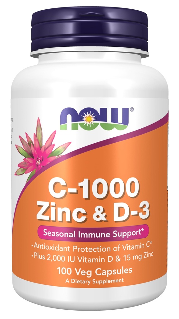 现在的补编,C-1000 锌和D-3,季节性免疫支持*,100 Veg Capsules