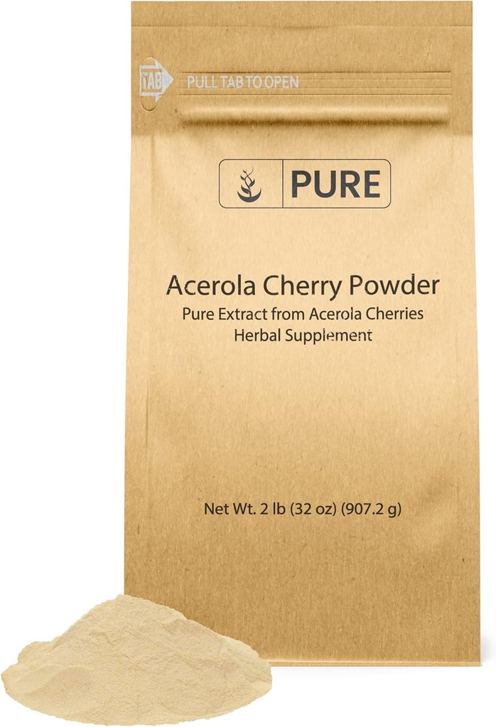 Acerola樱桃粉(2磅) 非GMO、Gluten自由、生态友好包装