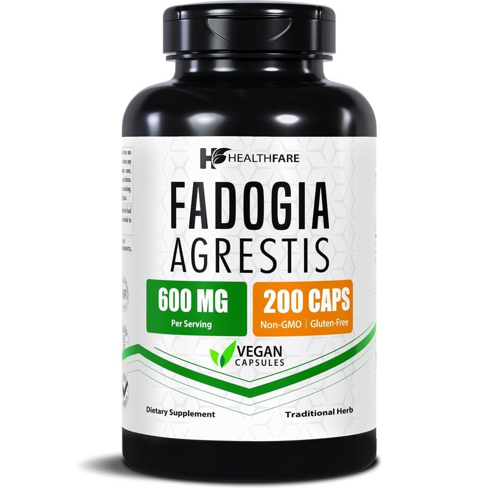 Fadogia Agrestis摘录 600mg → 200 Vegan Capsules → 草药补充剂 → Non-GMO, Gluten-Free → 美国制造