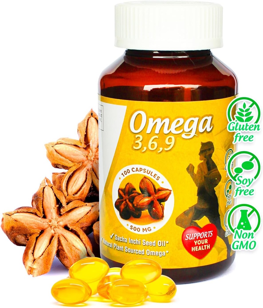 Sikyriah Omega 3、6和9软胶 Capsules l 100%纯Sacha Inchi Oil l 3000毫克/日l 植物补充物 l 无味基本脂肪酸 来源 l 非GMO l