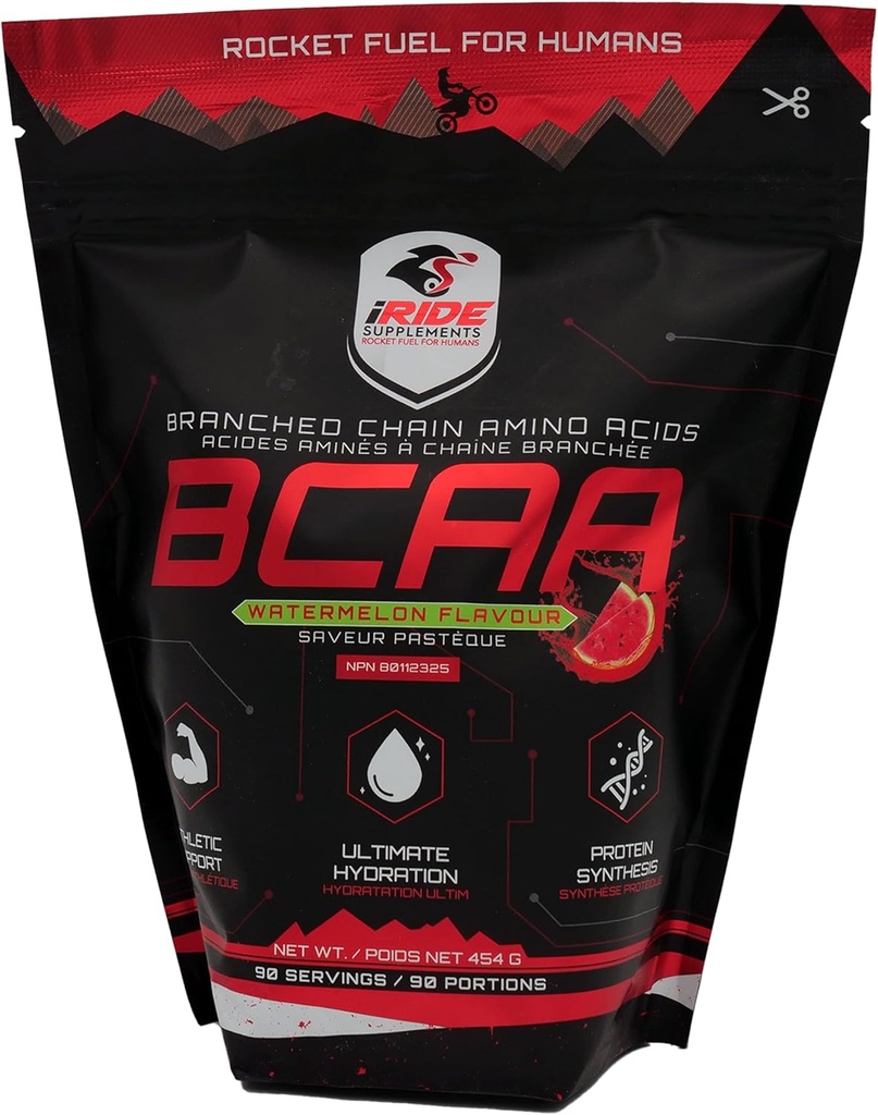分链氨基酸 BCAA蛋白粉,西瓜味 - 水分理想,靴子能量,增强性能,耐力和代谢 - 运动员支持-90 服务