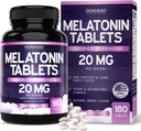 Melatonin 20 mg 成人牌匾(180 count) - 用20 mg 的Melatonin per 牌匾快速溶解 - 高潜质,无胶质,非GMO,Vegan - 混合Berry Flavor - 散装供应 - 美国制造