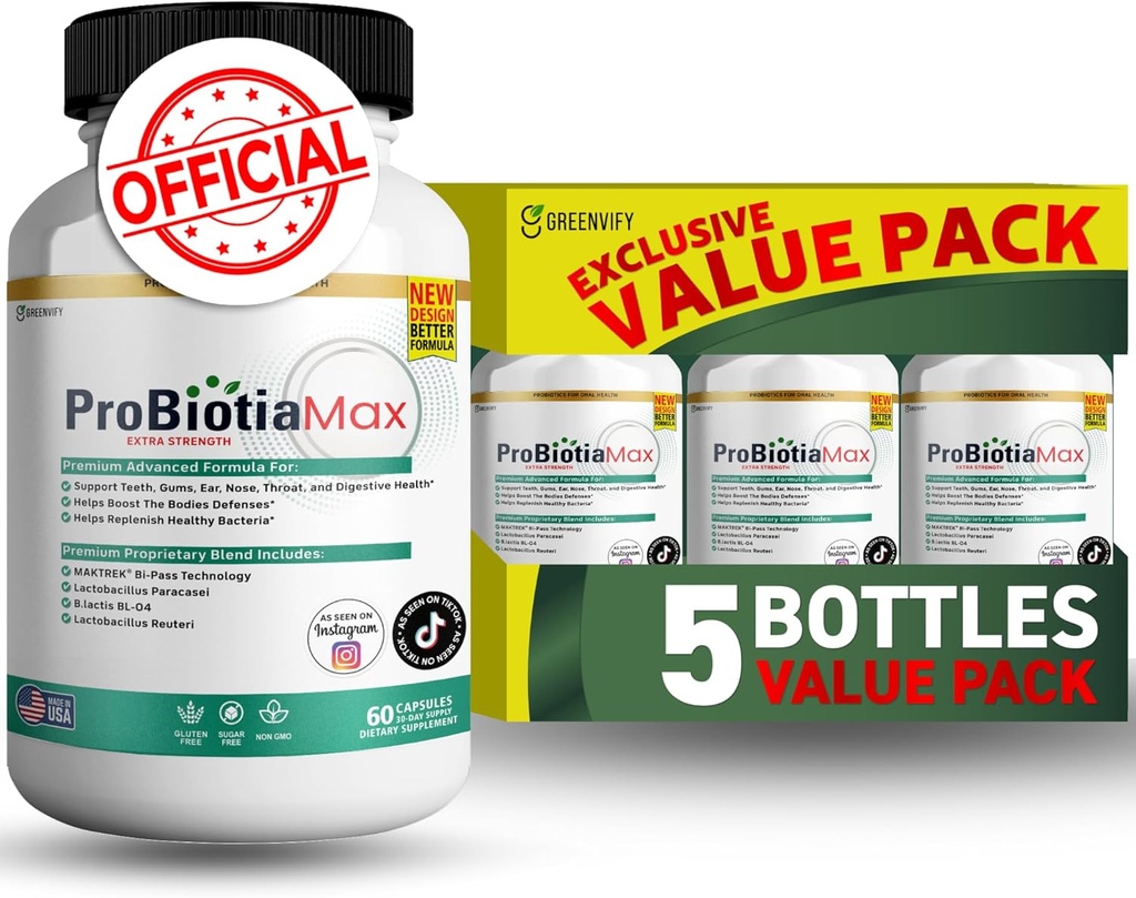 Probiotia Max 40亿CFU Extra strong 口服补充药物,60 Capsules,支持牙齿和口胶健康,Gluten Free (5)