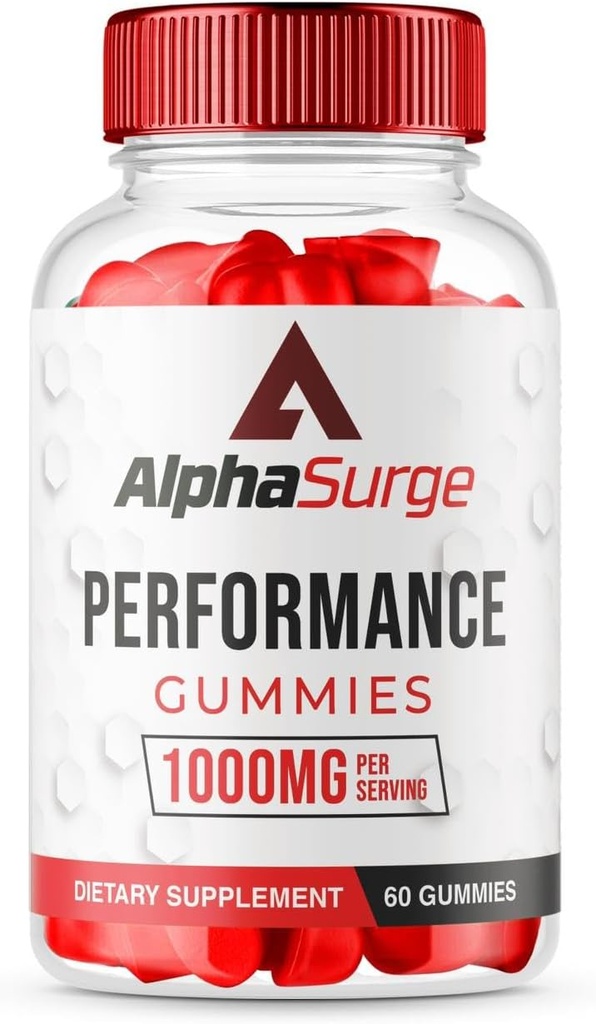 (1 Pack) AlphaSurge Gummys for Male, Alpha Surge 高级公式 Gummys with 1000 MG Chewable, AlphaSurge 天然成份 Gummys (60 Gummys)
