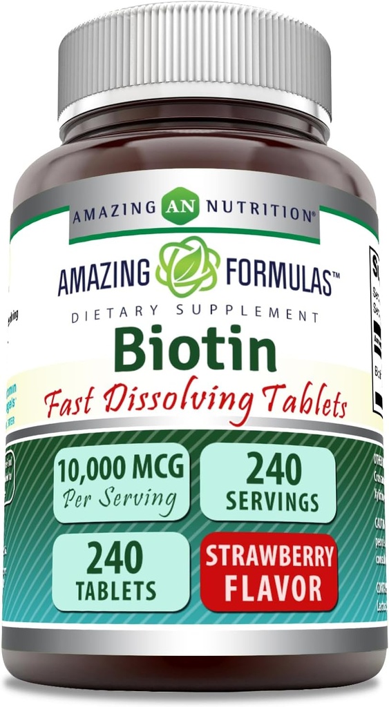 (原始内容存档于2018-09-21) (英语). Excellent Formulaments Biotin 10,000 Mcg QQ 快溶板 QX Non-GMO QX Gluten Free Supplements QQ 在美国制造(Strawberry QQ 240 Counter)
