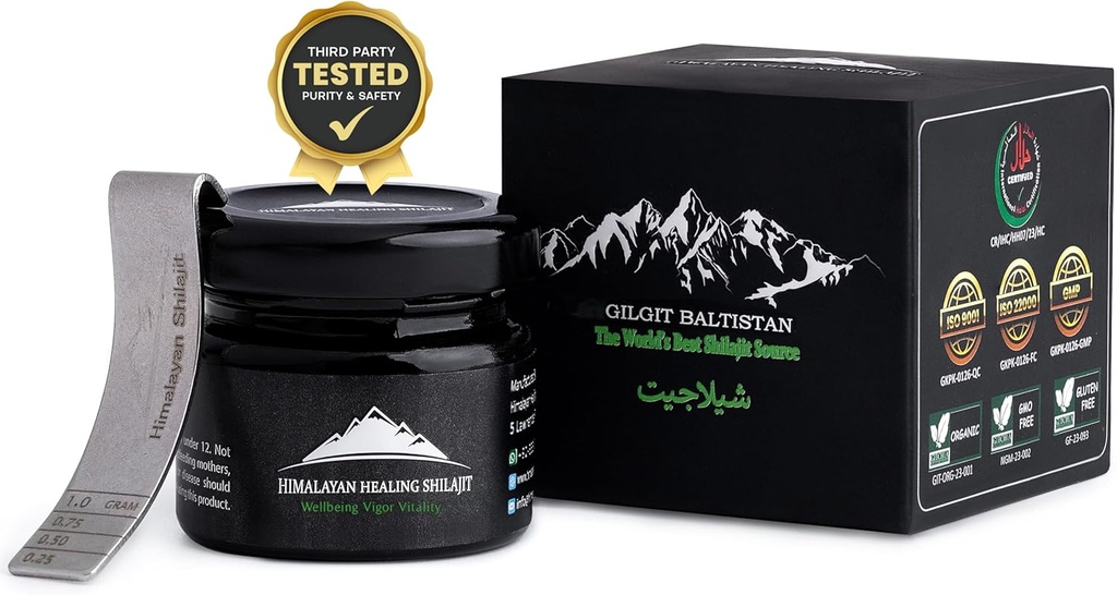 金品级喜马拉雅 Shilajit Resin for Men and Women → 金品级高潜力 100% 认证 → 含有富尔维酸 + 85 追踪矿物 用于最佳健康 → 50gm