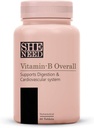 维生素-B 与维生素B1,B2,B3,B5,B6,B7,B9,B12 与VIT-C 能源,美丽的头发 |皮和钉子文摘 | 努蒂尔 男女健康功能 | 60 蔬菜片