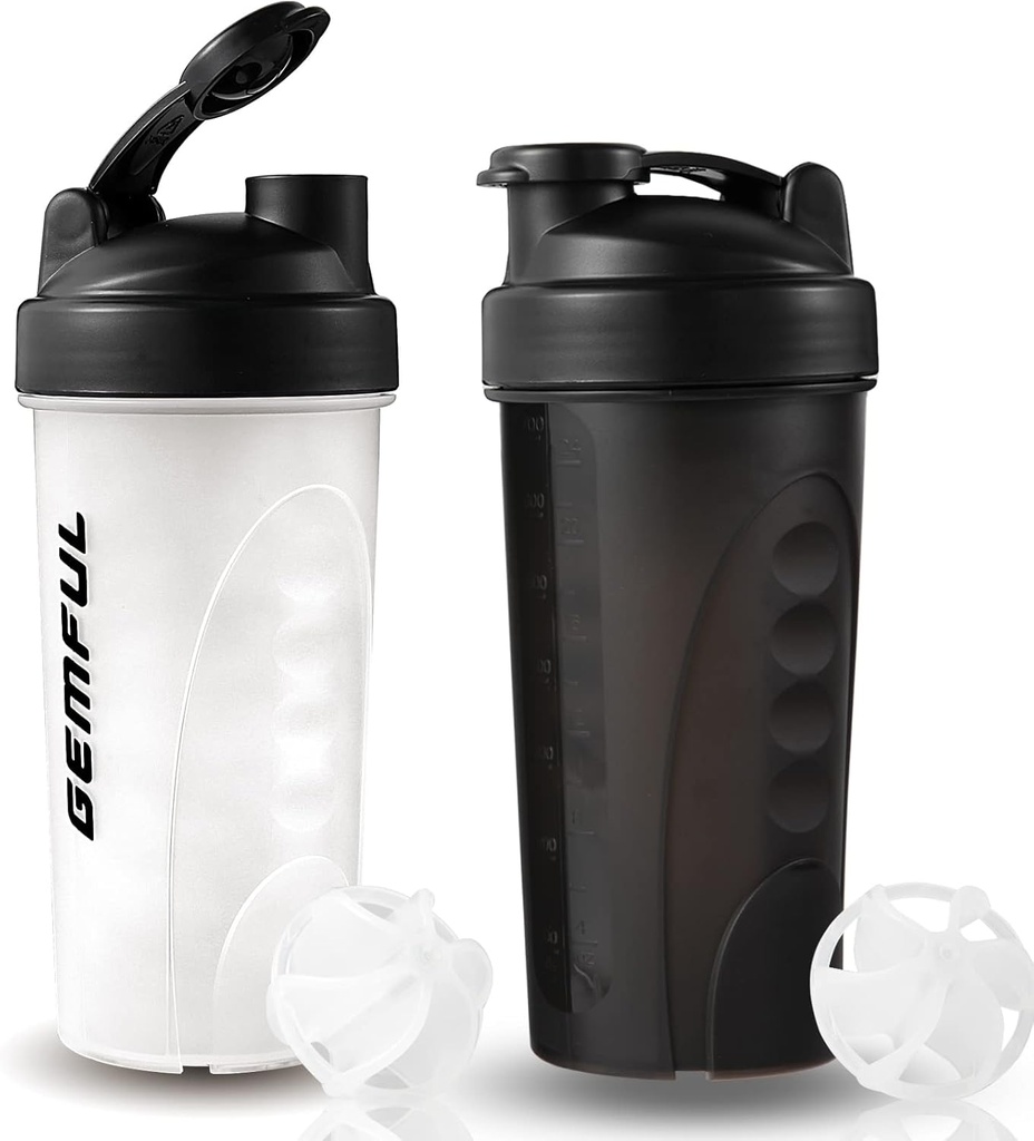 GEMFUL 摇摆瓶用于蛋白质混合剂 28 oz BPA-Free Leak Proof 摇摆剂 Smothies Cups with Sports Gym Mixer 2 Pack