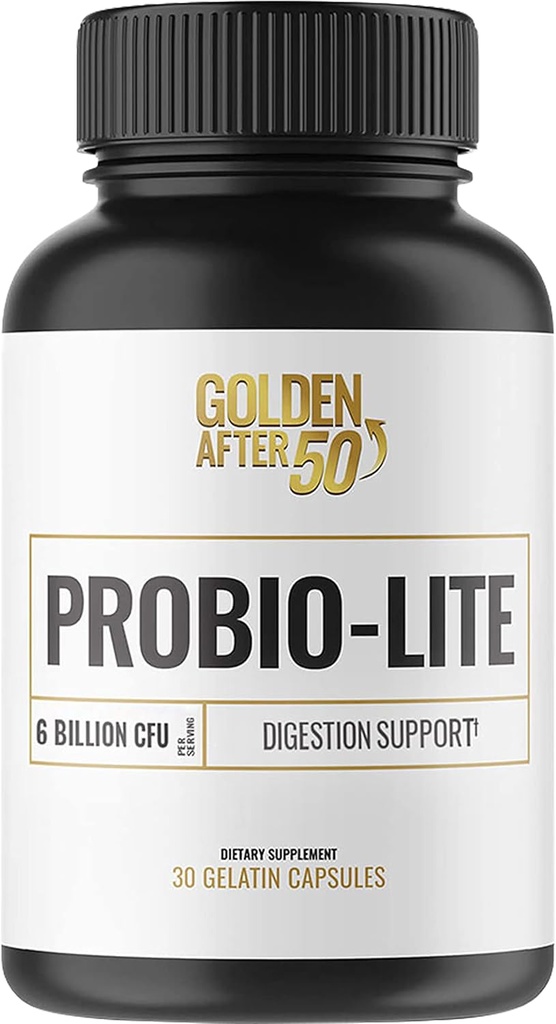 50后 Probio-Lite - 用于Gut健康和消化支持 - 男女的Probiocts - 30 Gelatin Capsules - 用于偶发心烧、气体、消化不良的Probiocts