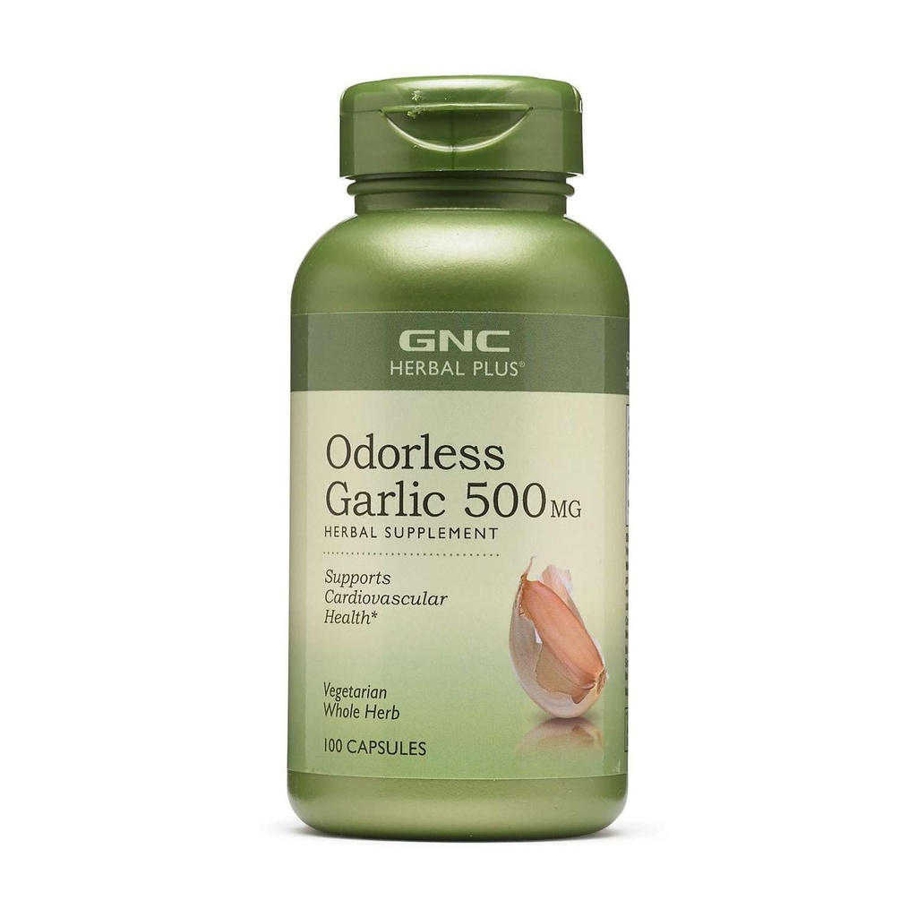GNC 草药加无味大蒜500mg 补充剂,蔬菜,支持心血管健康,100种服务