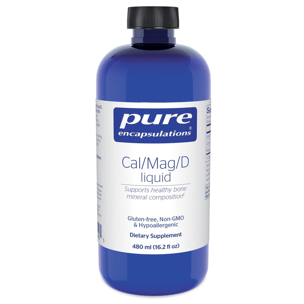 纯封装 Cal/Mag/D 液体 → 钙、镁和维生素 D 的易用液体形式 → 16.2 fl. oz.