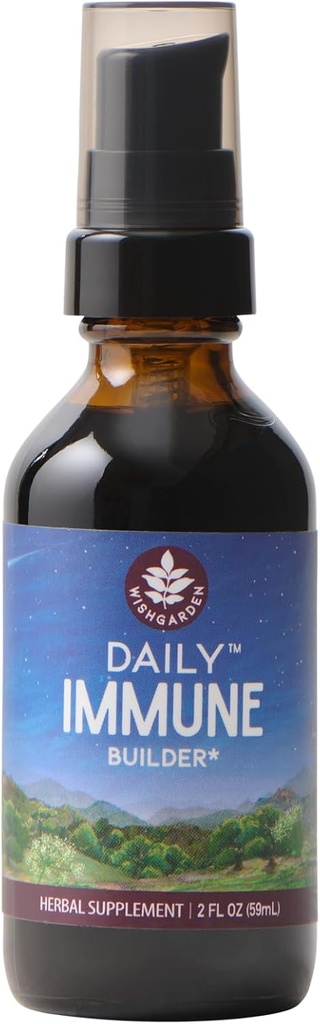 WishGarden Herbs Daily Immune Builder with Black Elderberry & Astragalus - Daily Immune 成人支持公式 草药Immune系统 长莓助推器 2oz