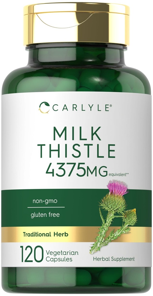 Carlyle Milk Thetle Supplement 120 Capsules 高潜力提取器 蔬菜、非GMO、Gluten Free