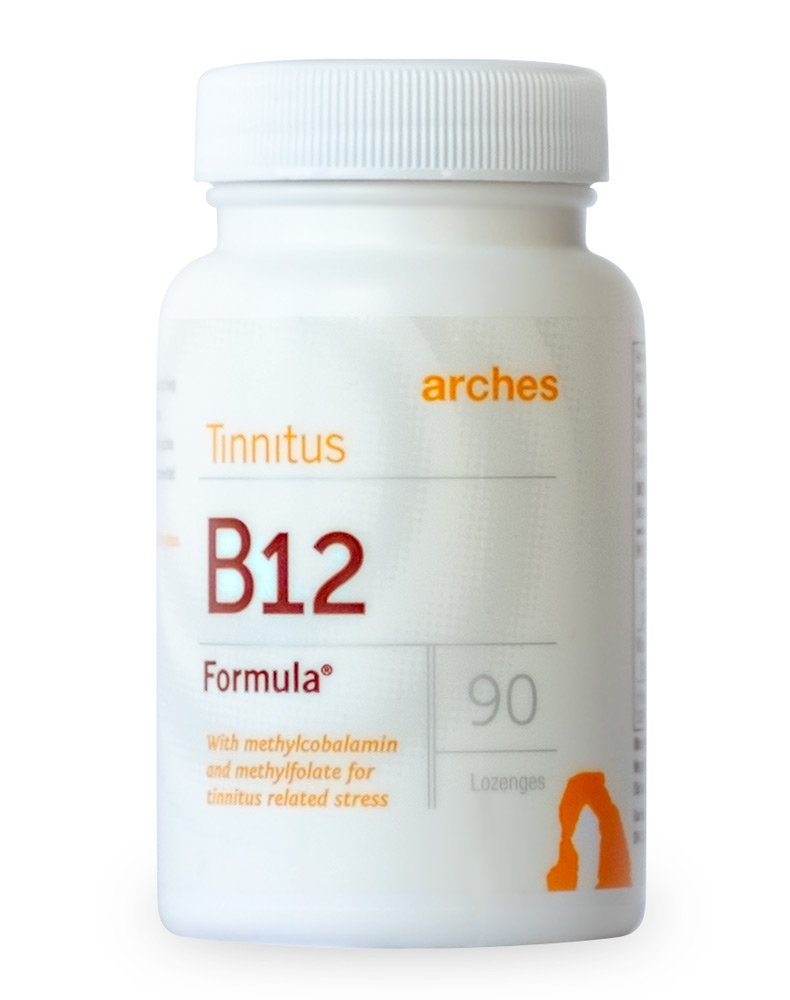 Arches Tinnitus B12 公式-甲基folate 400 mcg,甲基Cobalamin 1000 mcg,90 Lozenges,3个月供应