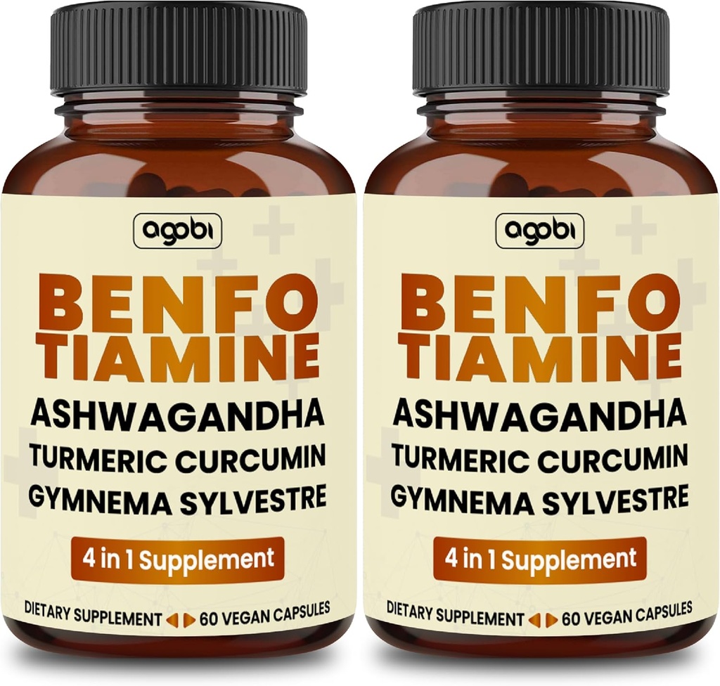 Benfotiamine 600mg 补充 -- -- 2个月用于消化系统、能源生产与免疫 -- -- 混合涡轮曲霉素根、Ashwagandha根和有机Gymnema Sylvestre -- -- 2包60卡普尔