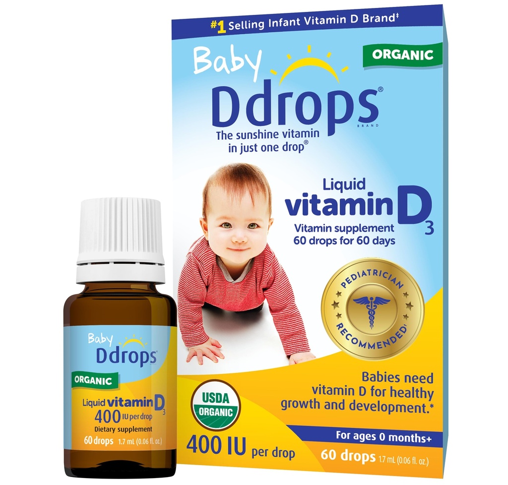 婴儿400 IU,维生素D,60 Dropps 1.7mL(0.06 Fl.Oz(一包))