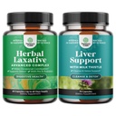 配有抗生素和Liver Cleanse Detox & Reference Framme的草药乳胶包 - 天然Colon解毒消化支持系统 - 配有Milk Thetle的草药肝胶支持补充剂