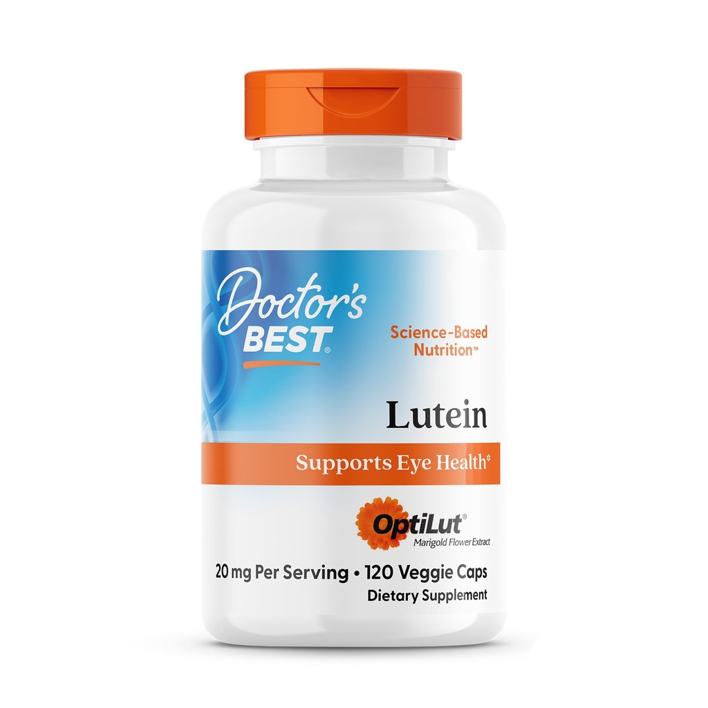最佳Lutein医生与OptiLut,支持眼部健康,非GMO,Gluten Free,Soy Free,Vegan 120 Veggie Caps