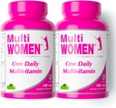 ALFA VITAMINS 多份妇女维生素补充剂,配有妇女必需维生素和矿物-氨基酸+抗氧化剂-100片(2包)