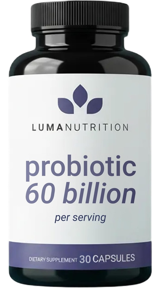 Luma Nutrition Probiotics 60 Billion CFU Per Serving with Prebiotics - Probiotics for Women and Men - Formulated for Digestive Enzyme Health - Vegan & Gluten-Free - 30 Capsules