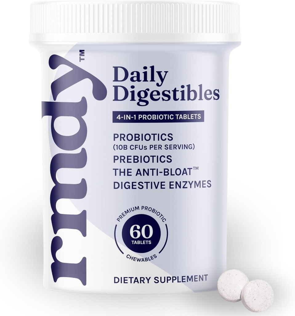rmdy 便秘, Bloating, & Gas Relief QQ 痢疾救济, & IBS QQ 消化健康与古特 Probiotic 60 Free Chewable Bloating 救济药片