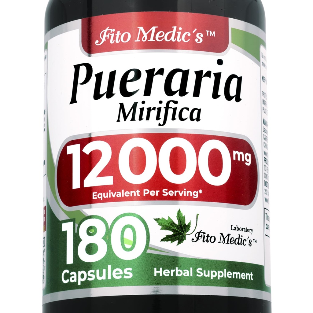 FITO MEDIC's Lab + pueraria mirifica + 180 卡普尔 12000 mg → pueraria mirifica Capsules + 补充 女性 + 集中 → 超高吸收
