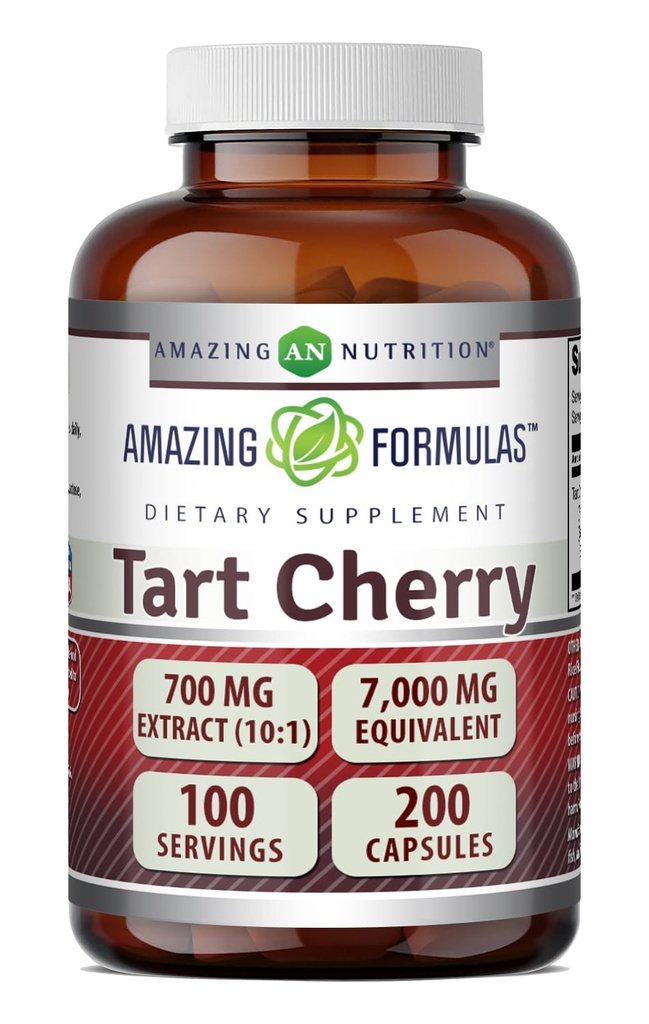 神奇公式 Tart Cherry 提取 700 Mg 提取 (10:1) 个人 Capsules 补编 + 等于 7000 Mg → Non-GMO → Gluten Free → → 在美国制造 (1 Pack → 200 Counter)