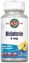 KAL Melatonin 5mg 睡眠援助 Lozenges, Melatonin 补编支持睡眠质量, 冷静放松和健康睡眠循环, 添加维生素B6, 蔬菜, 天然柠檬火焰, 30 Lozenges