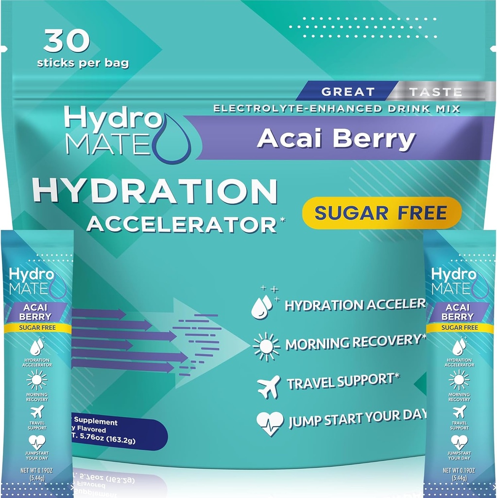 电解质粉状无糖水解包 Acai Berry HydrMATE 30棒