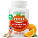 儿童维生素D 1000 IU 化学药片 - 味道天然橙色Flavor - Vegan, GMO-Free, Gluten Free, Nut Free Vitamins - 营养辅助 - 儿童营养辅助 - 120 化学药片