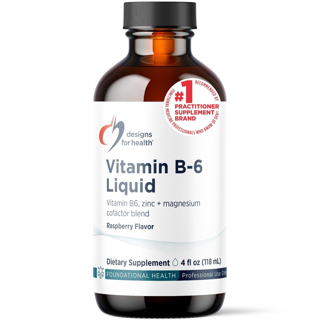 健康维生素B6 液体-50mg B6 配以铬酸镁+锌补充剂-易吸剂+大口味的Raspberry Flavor(24 services / 4 Fl Oz)