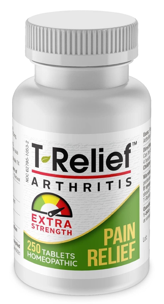 T-Relief 外强性关节炎 Arnica + 12 解脱自然药物 帮助缓解疼痛 疼痛 女性和男性自然疼痛 - 250块药片