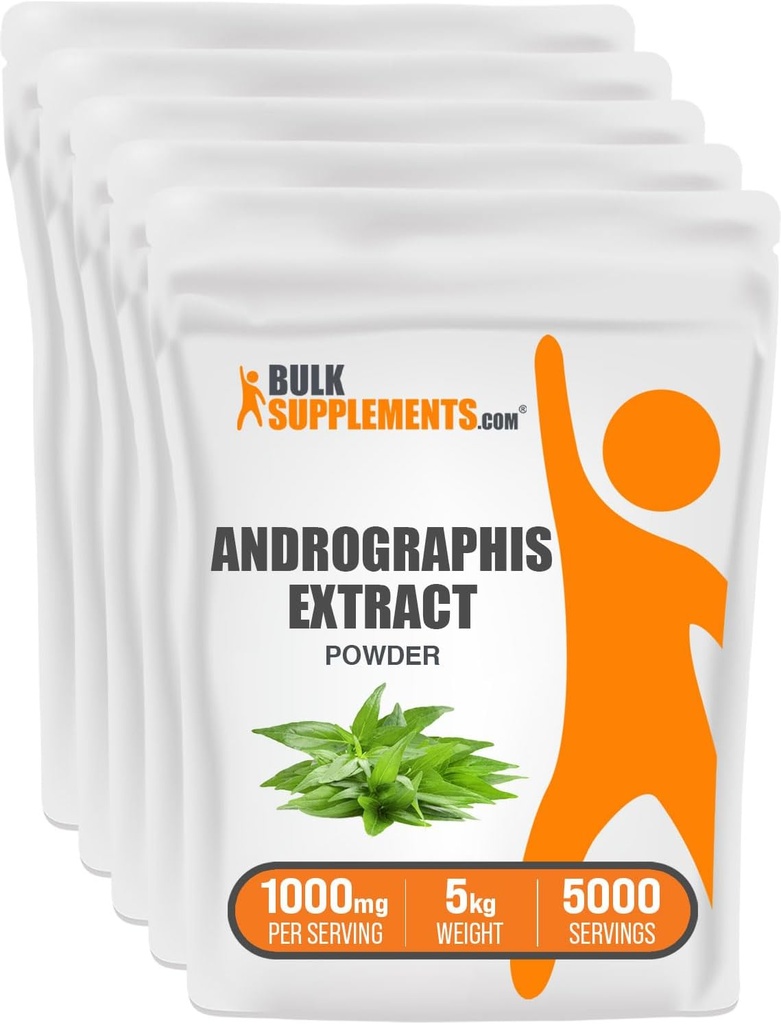 Bulk Assupports.com Andrographis 提取粉末 - Andrographis Paniculata, 草药补充剂, Andrographis Powder - Gluten Free, 1000mg / service, 5kg(11磅)