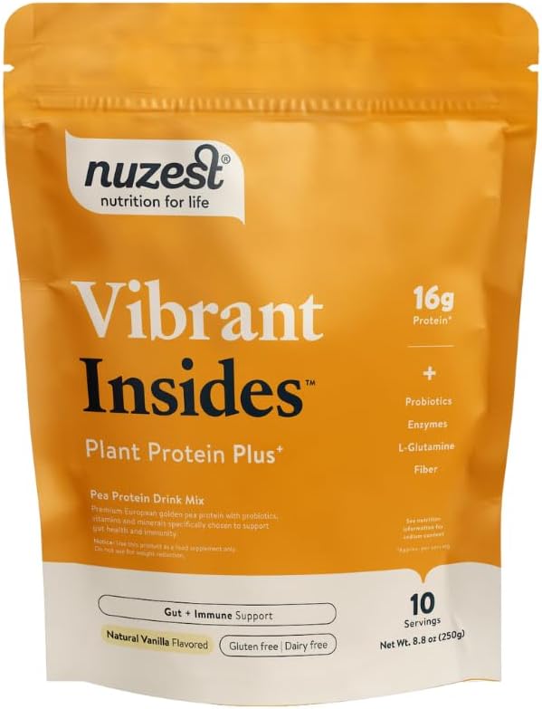 Nuzest蛋白蛋白 Plus + | Vanilla → Gut Health, Distriction and Immune Support → 维生素和矿物 → 8.8oz/ 250g(10位服务员)