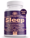 天然睡眠援助:甘油镁500mg Reishi蘑菇 350mg L-Theanine 300mg Apigenin 50mg Melatonin 3mg - 镁睡眠补充剂用于深眠,睡眠支持 - 60 Capsules在美国制造