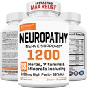 神经病支持补充剂 1200 mg HP-99 Alpha Lipoic Acid - 脚手腿最大强度 ALA 神经元公式 - 18 in 1 Natural Peripheral Nerve Vitamins - 180 Capsules