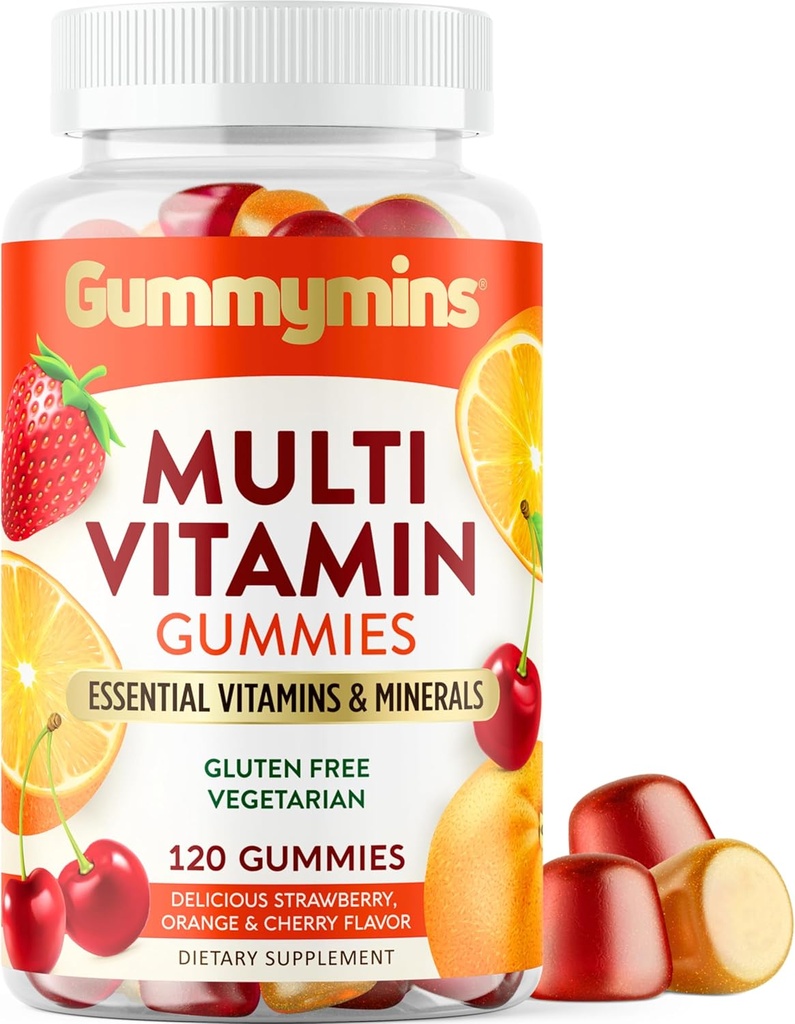 Gummymins – 多维他命 – 没有人工颜色或火焰 – 女性和男性的多维他命 – Gluten/Dairy/Soy Free, 蔬菜 – Gummy Vitamins – 120 计数, 60 日供应