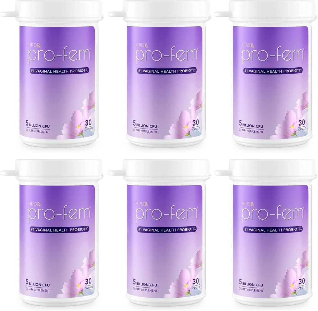 HPD Rx Pro-Fem #1 阴道健康 Probiotic + 阴道Probiotics → 临床证明促进Yeast & PH平衡,尿道Tract Health → 女性Probiotics → 工作7天 → 30 Capsules → 6-Pack