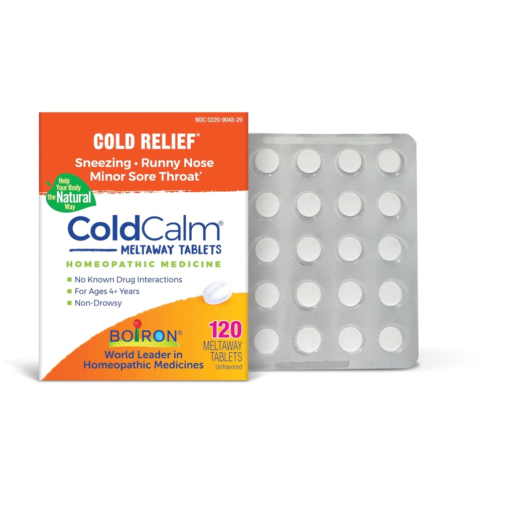 Boiron ColdCalm 缓解常见的冷症状的药片,如喷嚏、Runny Nose、喉咙和鼻咽摄入 -- -- 非昏睡 -- -- 120个