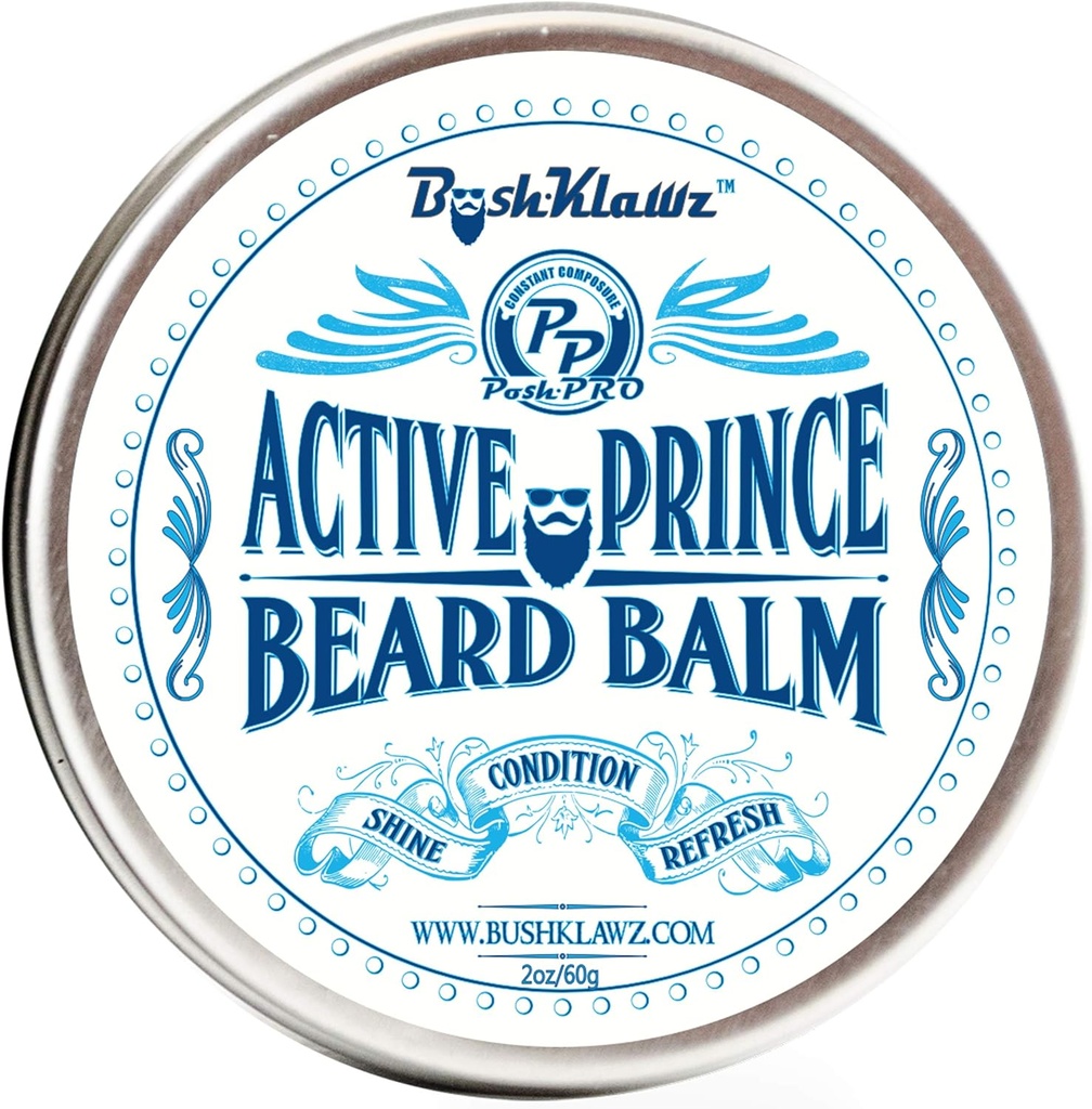 BushKlawz Beard Balm 留守者, 2 oz - 活跃的王子 Scent - 男子胡子和天赋的最佳留守者