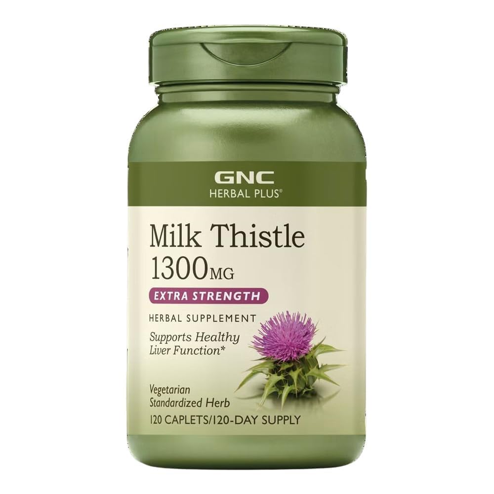 GNC 草药加牛奶硝酸盐 1300mg 补充剂 外力 蔬菜 支持健康肝功能 120 services