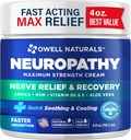 Owell Naturals Neuropathy Nerve Relief Cream, 最大力量, 无贪婪, 天然成份 Arnica, Aloe Vera, MSM, 维生素 B6 for Feet, Hands, Legs, Toes Discomfort, 4 Fl Oz (Pack of 1)