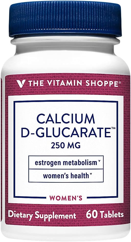 维生素商店 Calcium D-Glucarate 250MG,支持雌激素代谢和激素平衡的妇女健康天然物质,通过解毒(60块)