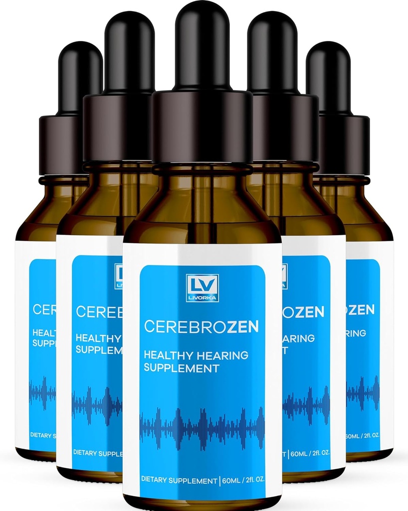 5 Pack - 环溴化耳滴 - 环溴化耳滴 - 24 Cerebrozen 360 听力支持,环溴化耳滴,环溴化液体,环溴化耳滴,5瓶5个月