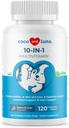 10 in 1 for Dogs - 120 配有Glucosamine和Chondroitin的可切片 - 配有Coq10的鱼油和维生素用于皮肤和心脏健康,Gut & Immune支持