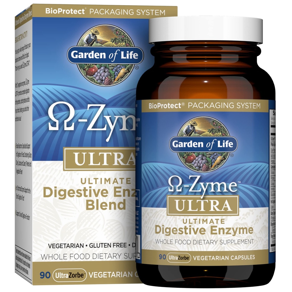 21世纪花园 与Papain,Bromelain, Lipase, Plus Ginger and Turmeric - Omega-Zyme Ultra, Ezymes for Digestion 饮食补充,蔬菜,90 Capsules